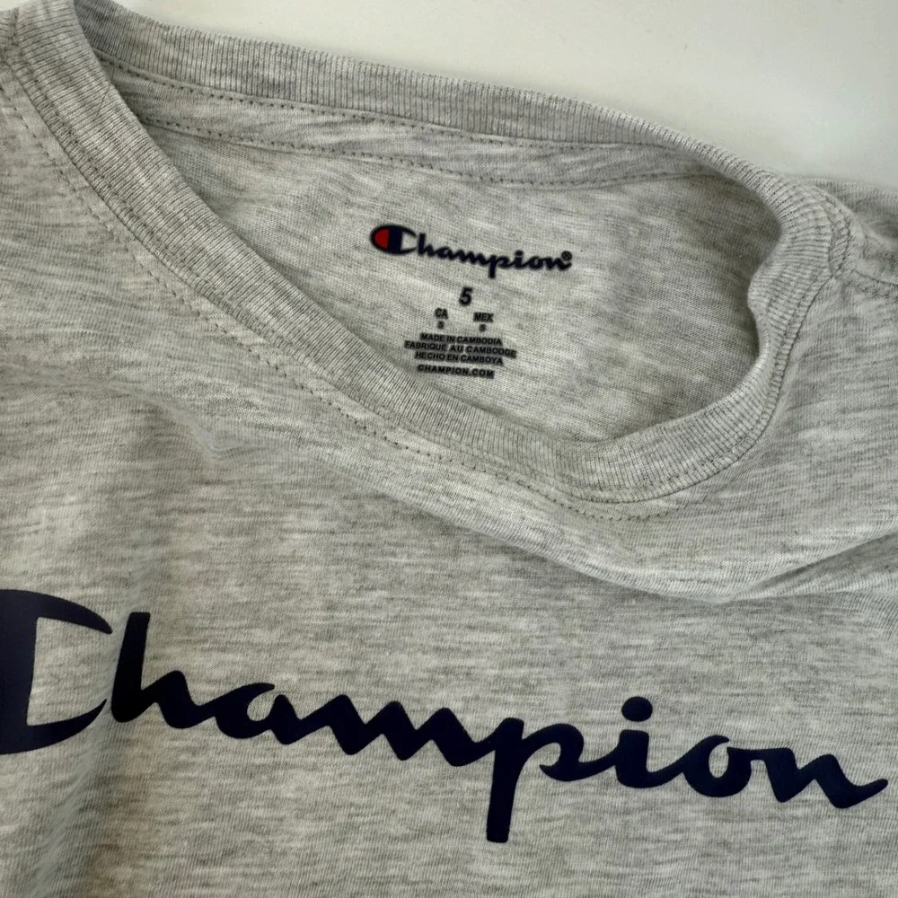 Champion Kids Grey‎ Heather Long Sleeve T Shirt Size 5 C734LK274
